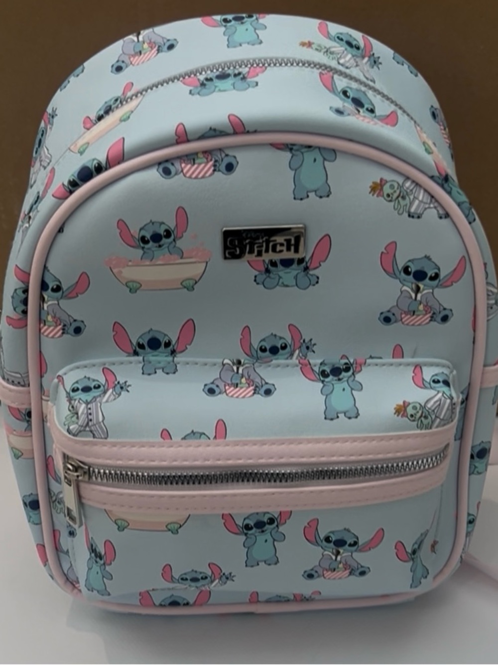 Disney Stitch Mini Backpack in Light Blue & Pink